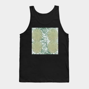 Green Mandala Lotus Flower of Life Sacred Geometry Pattern Print Tank Top